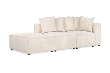 Cubo 3-sits Djup Modulsoffa + Fotpall i Manchester - Beige - Möbler - Soffa - 3 sits soffa