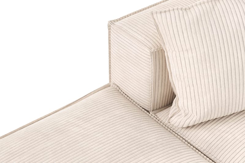 Cubo 3-sits Djup Modulsoffa + Fotpall i Manchester - Beige - Möbler - Soffa - Modulsoffa - Komplett modulsoffa