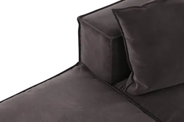 Cubo 3-sits Djup Modulsoffa + Fotpall i Sammet - Mörkgrå - Möbler - Soffa - Modulsoffa - Komplett modulsoffa