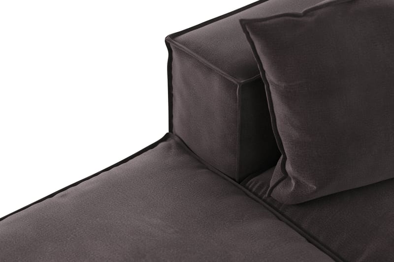 Cubo 3-sits Djup Modulsoffa + Fotpall i Sammet - Mörkgrå - Möbler - Soffa - Modulsoffa - Komplett modulsoffa