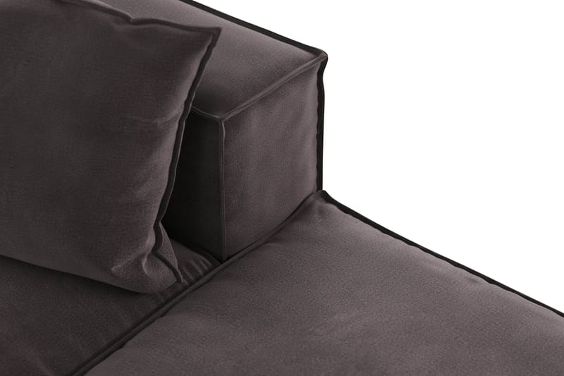 Cubo 3-sits Djup Modulsoffa + Fotpall i Sammet - Mörkgrå - Möbler - Soffa - Modulsoffa - Komplett modulsoffa