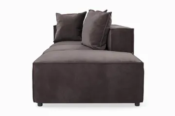 Cubo 3-sits Djup Modulsoffa + Fotpall i Sammet - Mörkgrå - Möbler - Soffa - Modulsoffa - Komplett modulsoffa