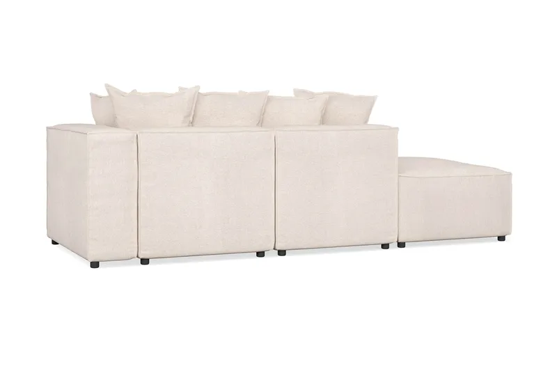 Cubo 3-sits Djup Modulsoffa + Fotpall i Tyg - Beige - Möbler - Soffa - Modulsoffa - Komplett modulsoffa