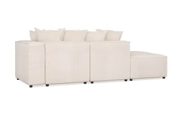Cubo 3-sits Djup Modulsoffa + Fotpall i Tyg - Beige - Möbler - Soffa - Modulsoffa - Komplett modulsoffa