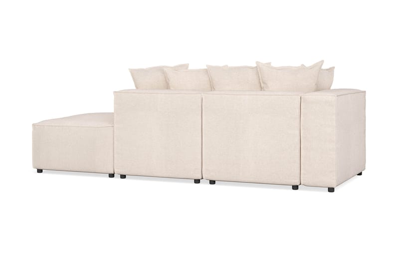 Cubo 3-sits Djup Modulsoffa + Fotpall i Tyg - Beige - Möbler - Soffa - Modulsoffa - Komplett modulsoffa