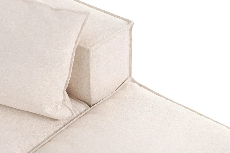 Cubo 3-sits Djup Modulsoffa + Fotpall i Tyg - Beige - Möbler - Soffa - Modulsoffa - Komplett modulsoffa