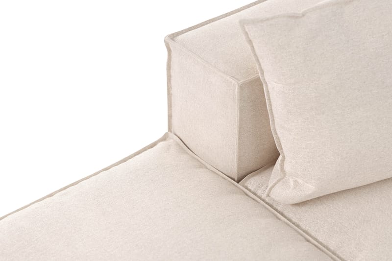 Cubo 3-sits Djup Modulsoffa + Fotpall i Tyg - Beige - Möbler - Soffa - Modulsoffa - Komplett modulsoffa
