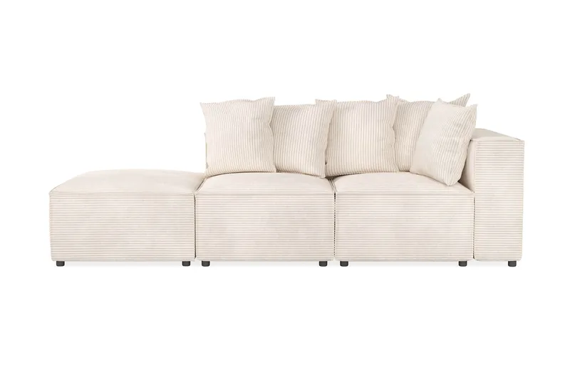 Cubo 3-sits Djup Modulsoffa + Fotpall i Manchester, Beige