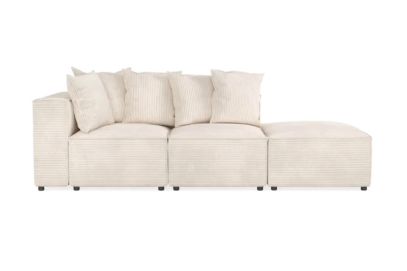 Cubo 3-sits Djup Modulsoffa + Fotpall i Manchester, Beige