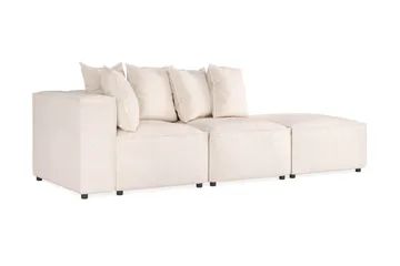 Cubo 3-sits Djup Modulsoffa + Fotpall i Tyg - Beige - Möbler - Soffa - Modulsoffa - Komplett modulsoffa