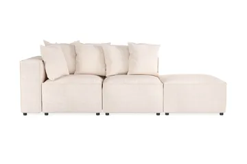 Cubo 3-sits Djup Modulsoffa + Fotpall i Tyg - Beige - Möbler - Soffa - Modulsoffa - Komplett modulsoffa