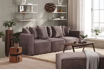 Cubo 4-sits Djup Modulsoffa i Sammet - Mörkgrå - Möbler - Soffa - Sammetssoffa