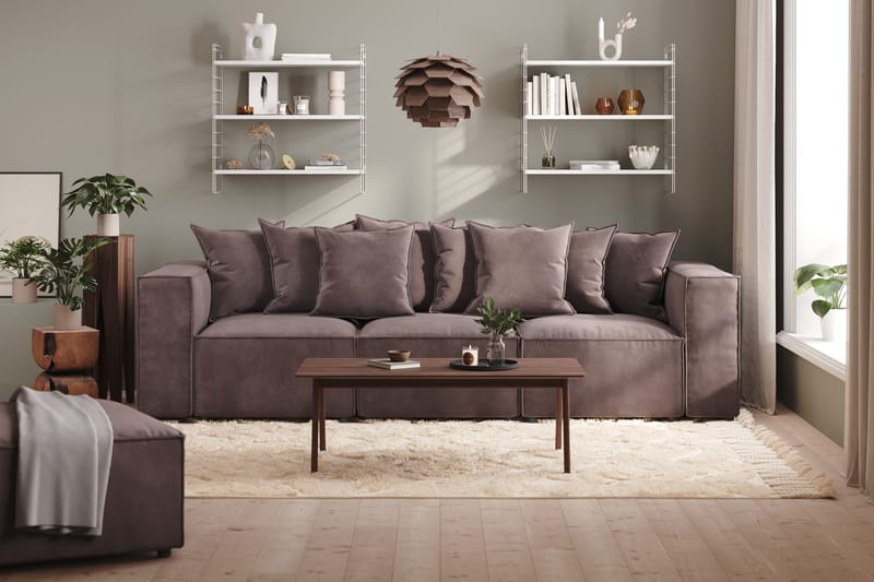 Cubo 4-sits Djup Modulsoffa i Sammet - Mörkgrå - Möbler - Soffa - Sammetssoffa