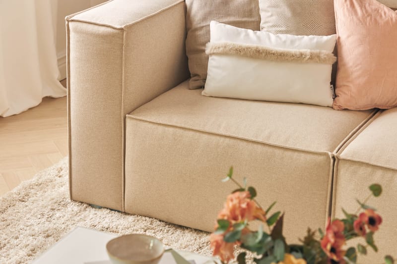 Cubo 4-sits Djup Modulsoffa i Tyg - Beige - Möbler - Soffa - 3 sits soffa