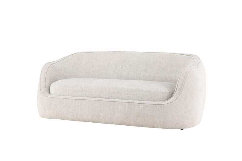 Elio 3-sits Mjuk Svängd Soffa i Tyg - Ljusbeige - Möbler - Soffa - 3 sits soffa