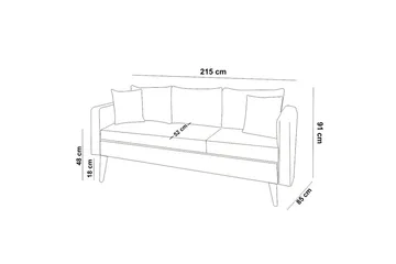 Espeut 3-sits Soffa - Brun - Möbler - Soffa - 3 sits soffa