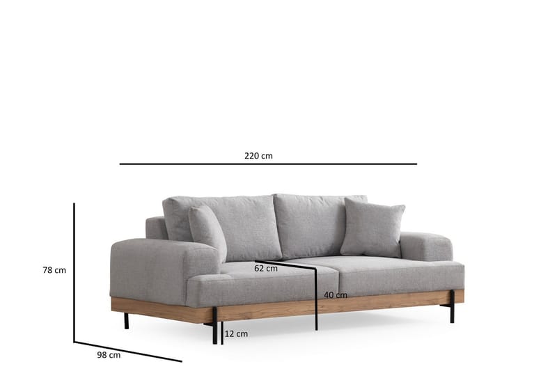 Eti Soffa 3-sits - Grå - Möbler - Soffa - 3 sits soffa