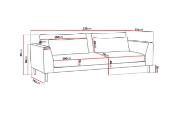 3-sits Soffa Florenz - Beige - Möbler - Soffa - 3 sits soffa