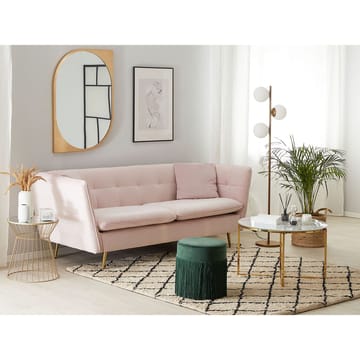 3-sits soffa Frederica - Rosa, guld/Sammet - Möbler - Soffa - Sammetssoffa