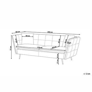 3-sits soffa Frederica - Rosa, guld/Sammet - Möbler - Soffa - Sammetssoffa
