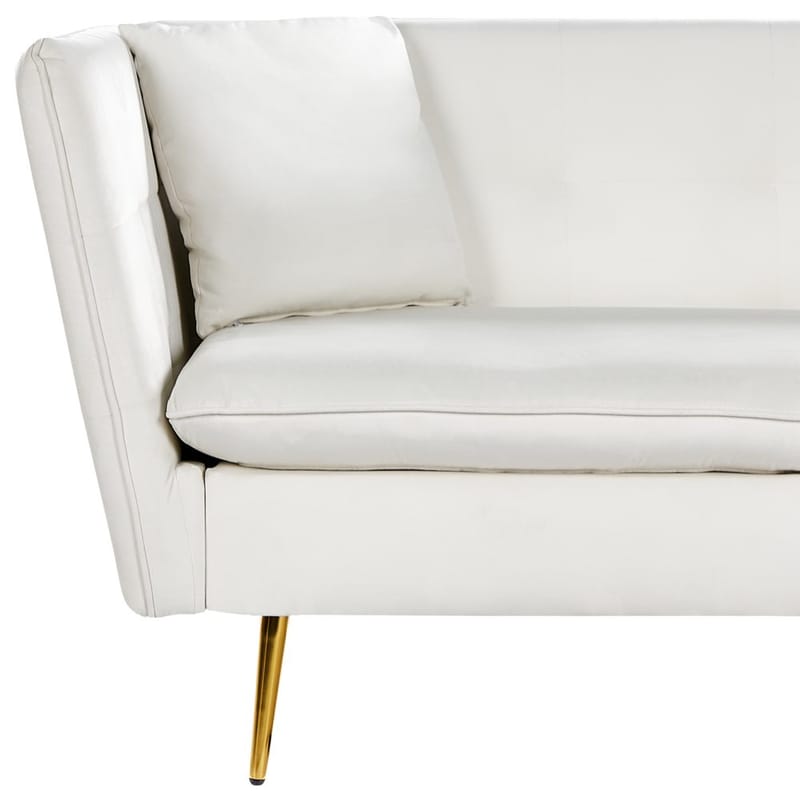 3-sits soffa Frederica - Vitt, guld/Sammet - Möbler - Soffa - Sammetssoffa