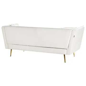 3-sits soffa Frederica - Vitt, guld/Sammet - Möbler - Soffa - Sammetssoffa