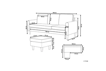 Fuimaono Soffa med Fotpall - Blå - Möbler - Soffa - 3 sits soffa