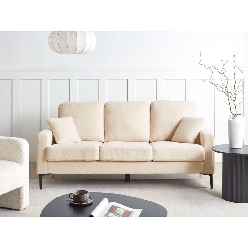 3-sits soffa Gavle - Beige, svart/Bouclé - Möbler - Soffa - 3 sits soffa