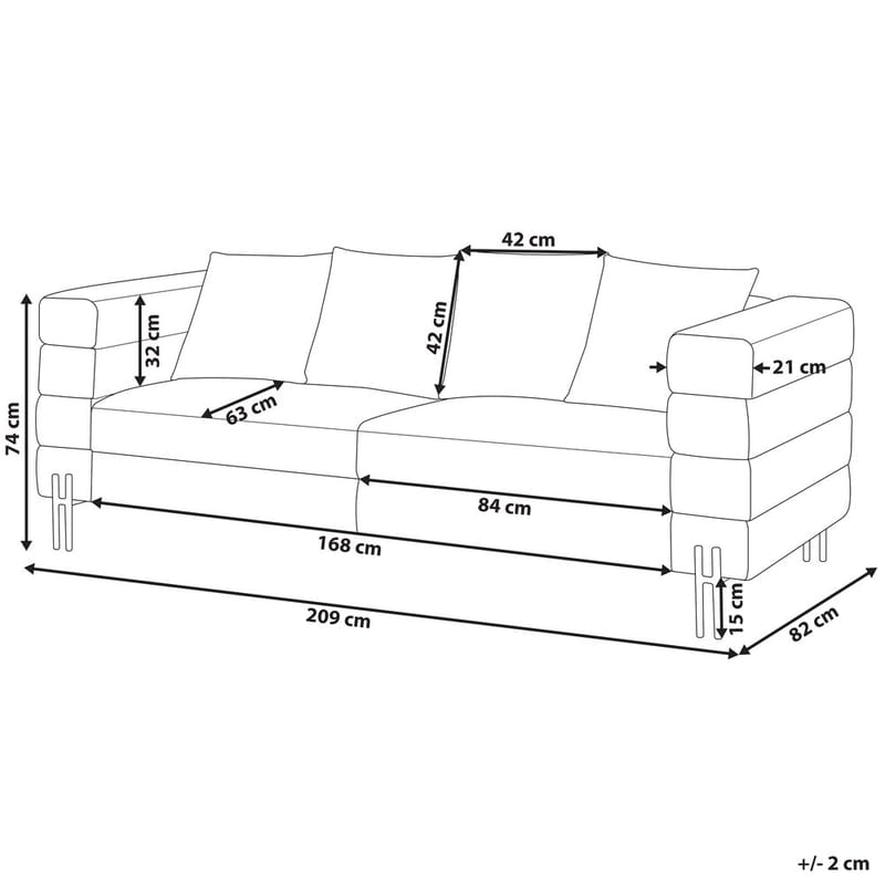 3-sits soffa Granna - Brun - Möbler - Soffa - Skinnsoffa