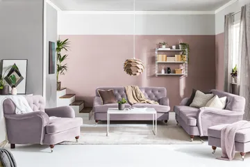 Howard Riviera 3-sits Sammetssoffa - Lila - Möbler - Soffa - 3 sits soffa