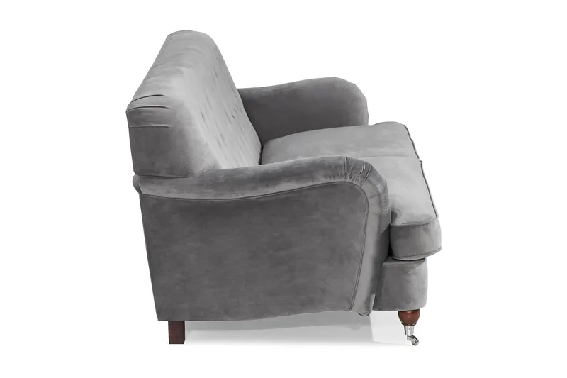 Howard Riviera 3-sits Sammetssoffa - Ljusgrå - Möbler - Soffa - 3 sits soffa