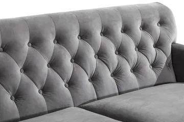 Howard Riviera 3-sits Sammetssoffa - Ljusgrå - Möbler - Soffa - 3 sits soffa