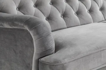 Howard Riviera 3-sits Sammetssoffa - Ljusgrå - Möbler - Soffa - 3 sits soffa