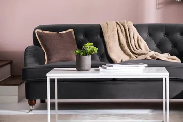 Howard Riviera 3-sits Sammetssoffa - Mörkgrå - Möbler - Soffa - 3 sits soffa