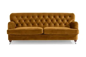 Howard Riviera 3-sits Sammetssoffa - Mörkgul - Möbler - Soffa - 3 sits soffa