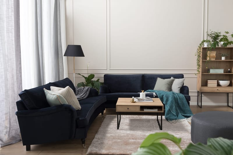 Howard soffa utan divan & schäslong Bloomington Howard Classic Sammetssoffa 3,5-sits Vera 4, Blå Sammet - Möbler - Soffa - 3 sits soffa