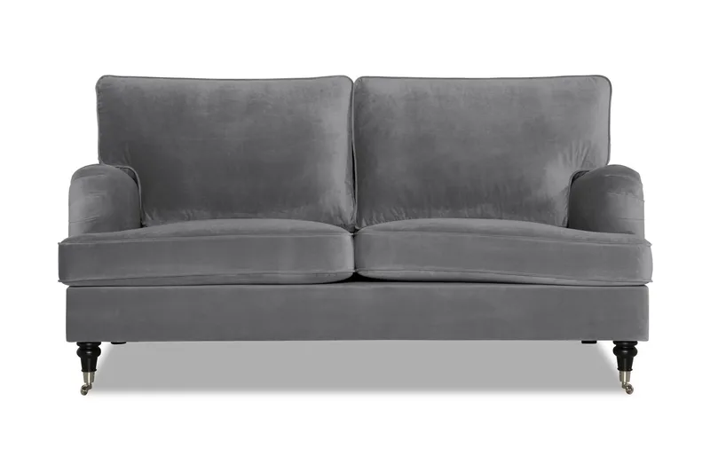 Howard soffa utan divan & schäslong Bloomington Howard Classic Sammetssoffa 3-sits Vera 2, Grå Sammet