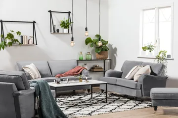 Howard soffa utan divan & schäslong Bloomington Howard Classic Sammetssoffa 3-sits Vera 2, Grå Sammet - Möbler - Soffa - 3 sits soffa