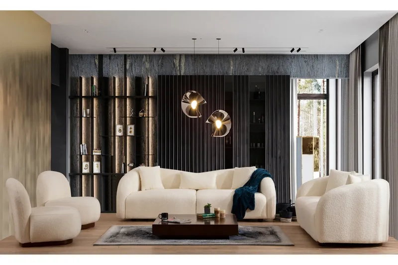 Hungirr Soffa 3-sits - Beige|Bouclé - Möbler - Soffa - 3 sits soffa