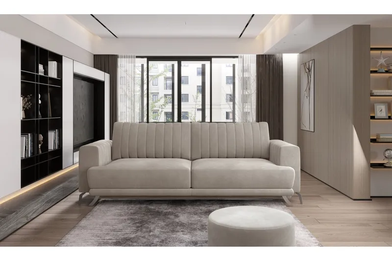 Jalissia 3-sits Soffa, Beige