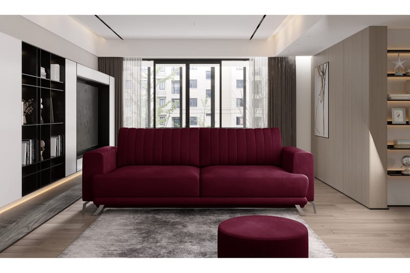 Jalissia 3-sits Soffa - Vinröd - Möbler - Soffa - 3 sits soffa