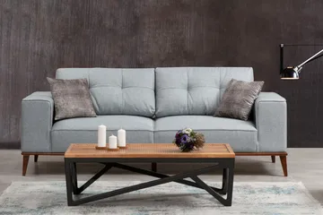 Jonnesha 3-Sits Soffa - Grå - Möbler - Soffa - 3 sits soffa