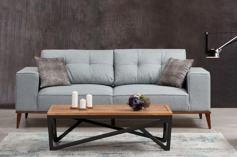 Jonnesha 3-Sits Soffa - Grå - Möbler - Soffa - 3 sits soffa