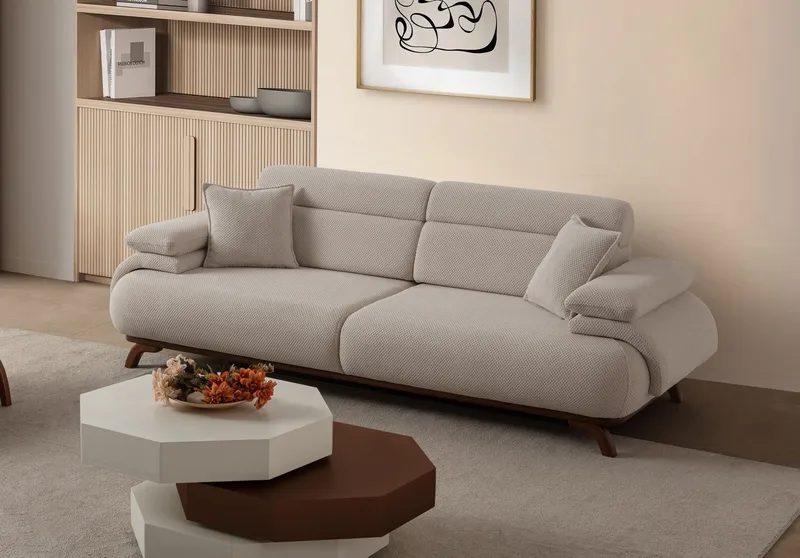 Kelnor 3-sits Soffa 246x81x97 cm - Beige - Möbler - Soffa - 3 sits soffa