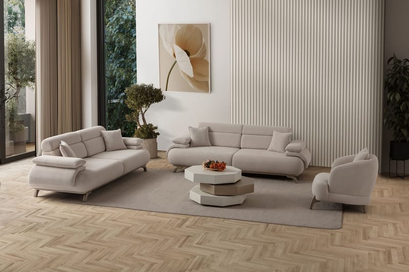 Kelnor 3-sits Soffa 246x81x97 cm - Beige - Möbler - Soffa - 3 sits soffa