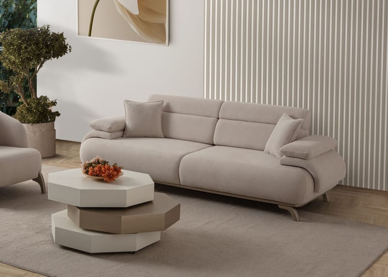 Kelnor 3-sits Soffa 246x81x97 cm - Beige - Möbler - Soffa - 3 sits soffa