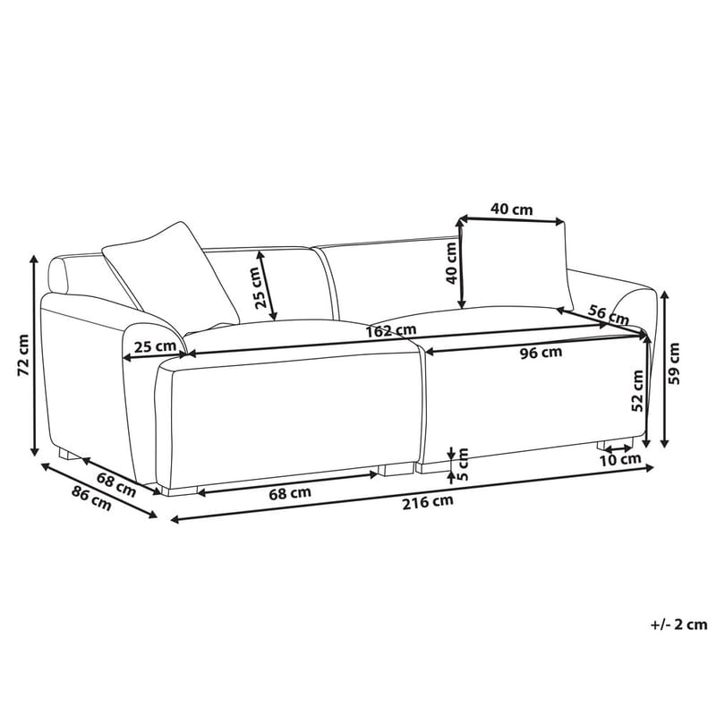 3-sits soffa Korio - Vit, Svart - Möbler - Soffa - 3 sits soffa