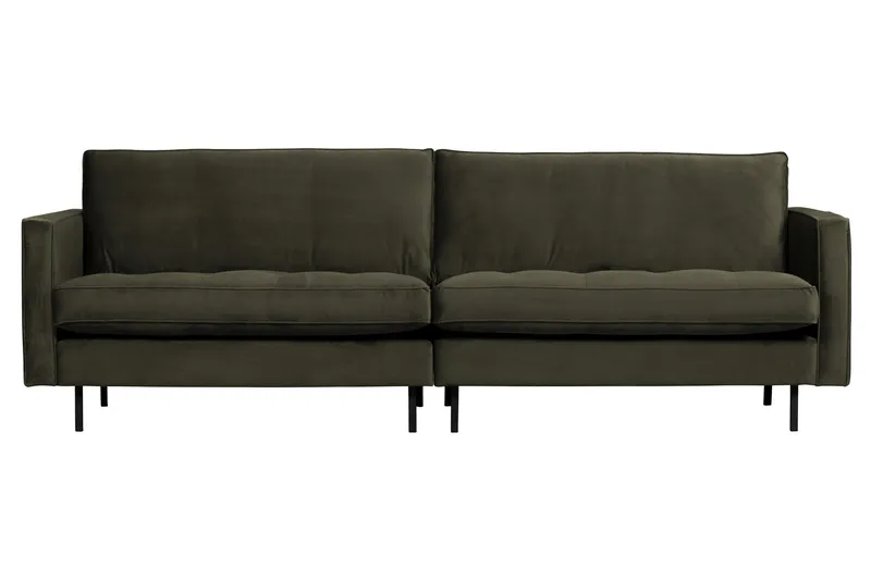Lissbon 3-sits Sammetssoffa 275 cm, Mörkgrön