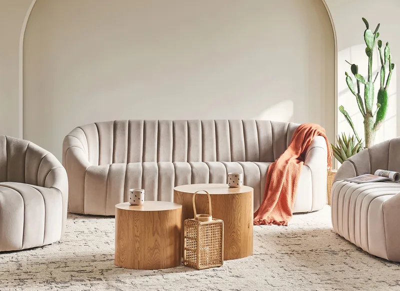 3-sits soffa Malung - Beige - Möbler - Soffa - Sammetssoffa