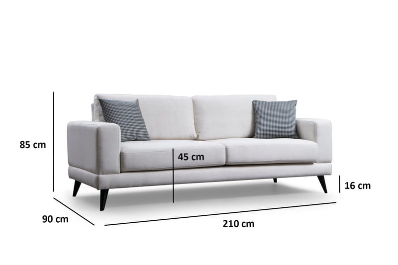 3-sits Soffa Maner - Beige/Svart - 3 sits soffa